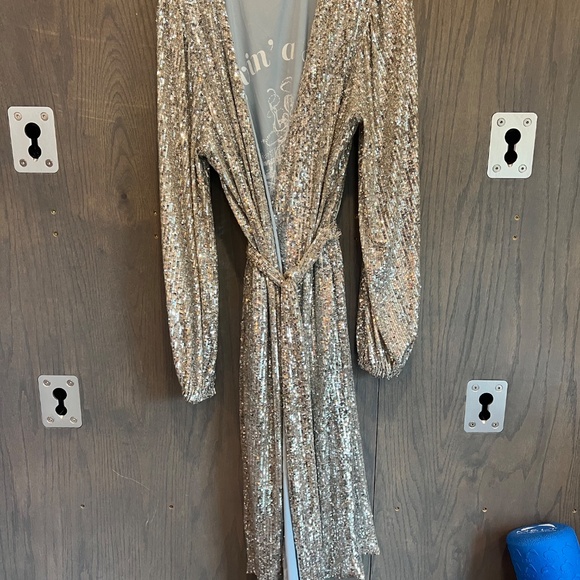 Show Me Your MuMu x Disney Midnight Duster Wrap Dress Women's - Picture 2 of 6